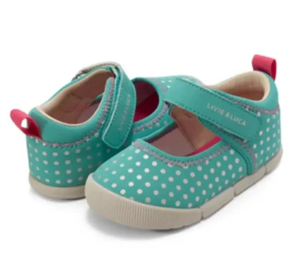 Livie & Luca Kaboodle 'Versy' Little Girls Size 13 Slip On Sneaker Shoe Aqua Dot